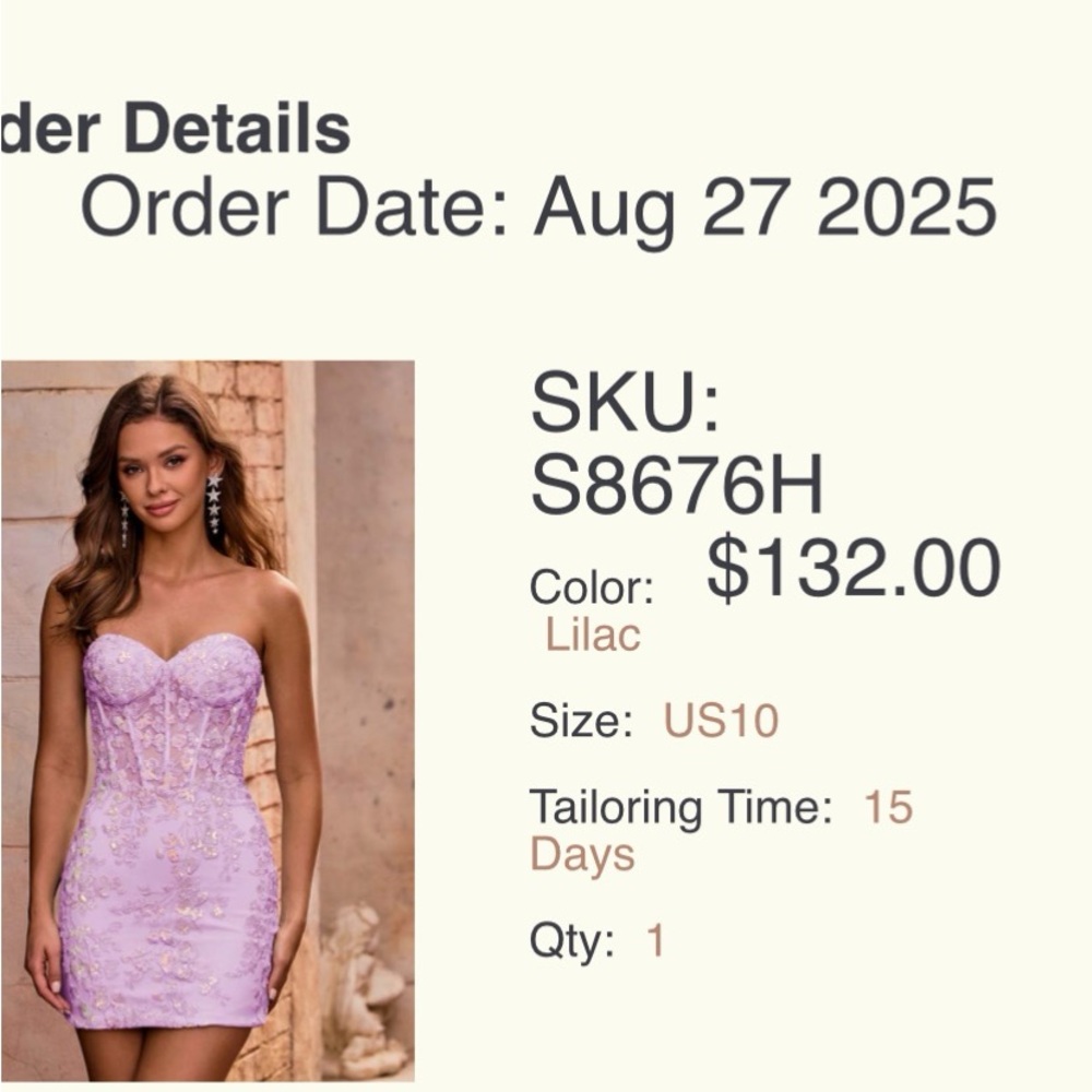 Chic Strapless Lilac Dress